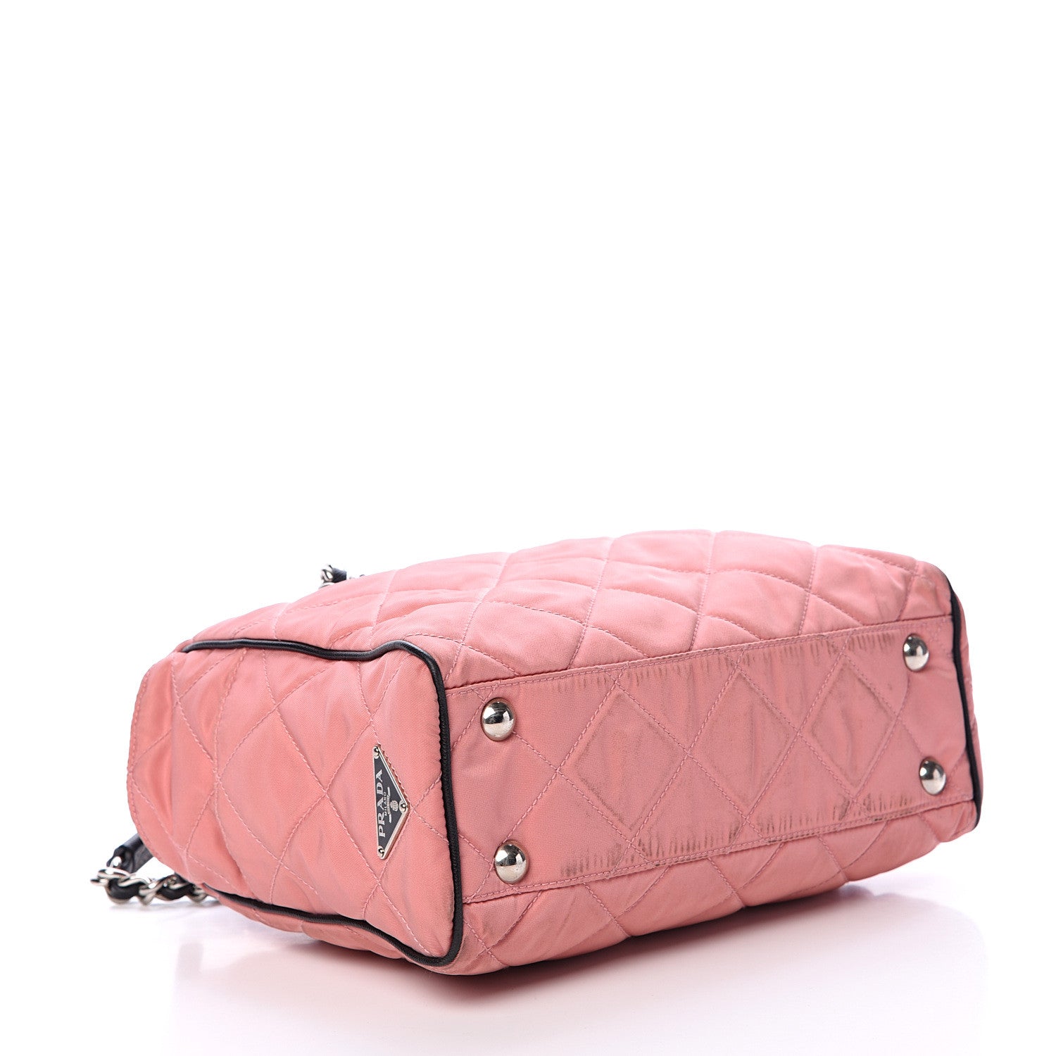 Prada Tessuto Nylon Quilted Shoulder Bag Rosa Black 3 of 18