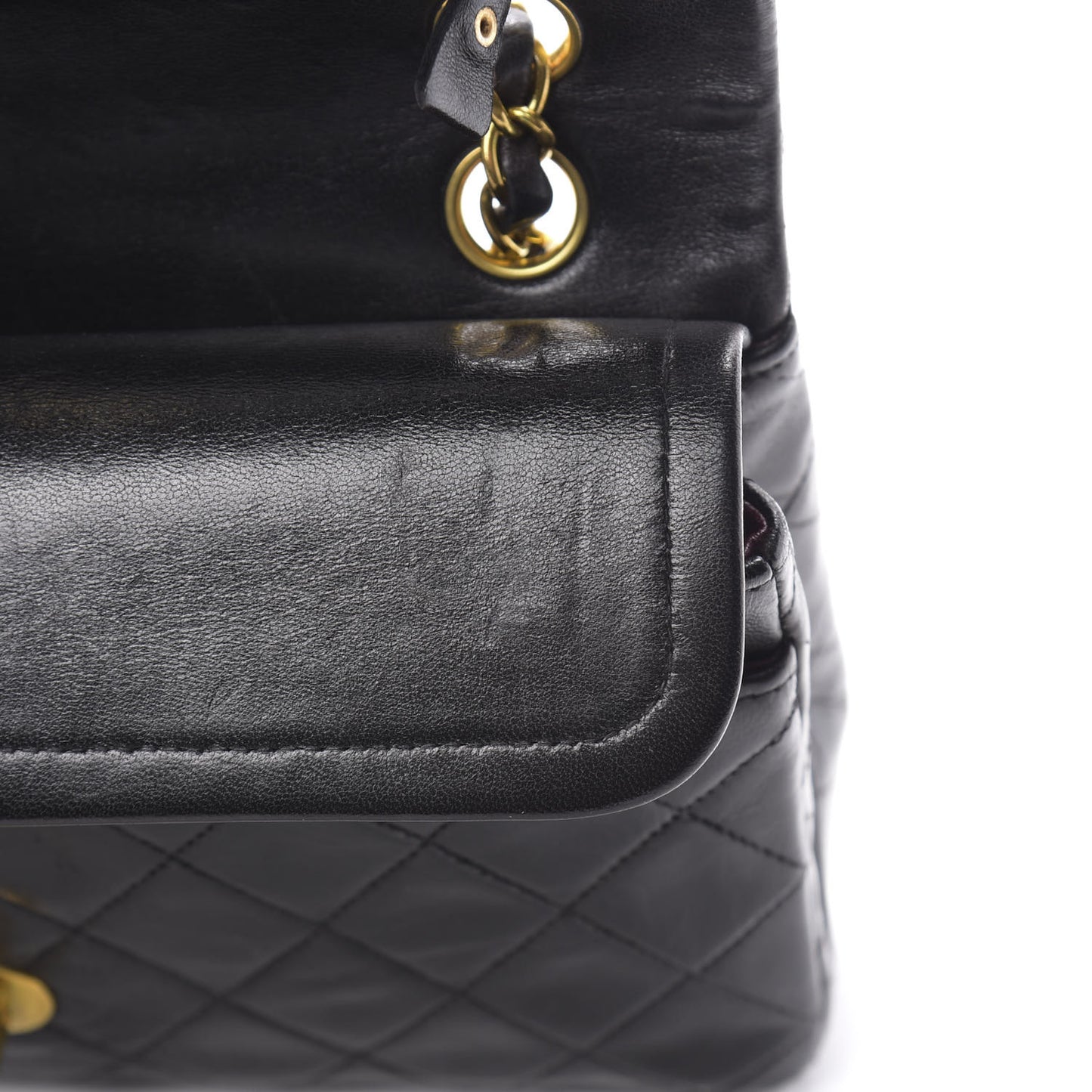 Lambskin Quilted Small Double Flap Black