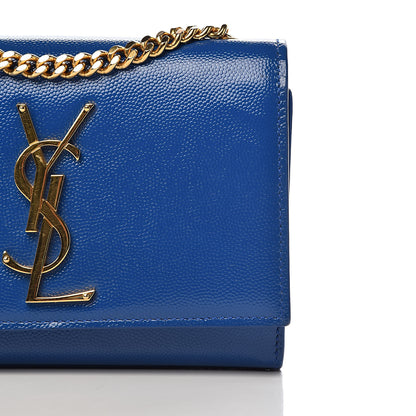 Saint Laurent Grain De Poudre Small Classic Monogram Kate Satchel Royal Blue 11 of 14