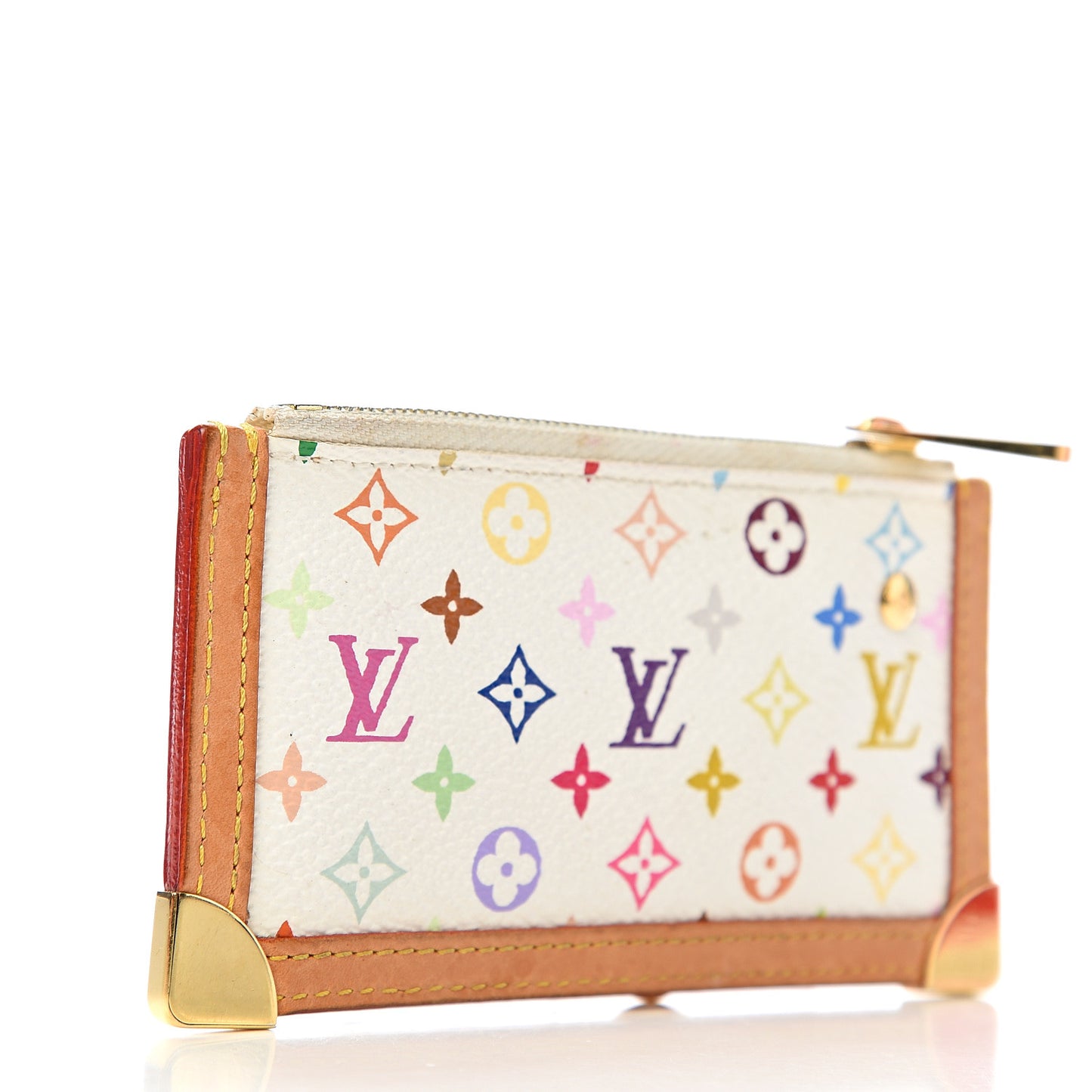Monogram Multicolor Key Pouch White