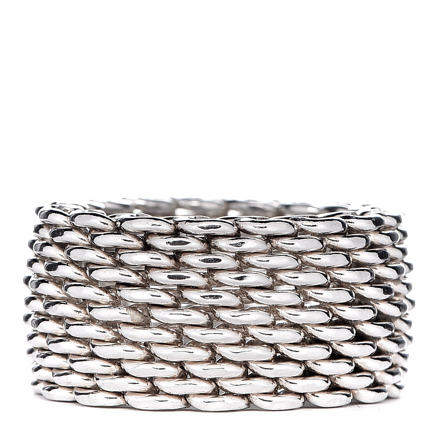 Tiffany Sterling Silver Mesh Somerset Ring 48 4.5 1 of 4