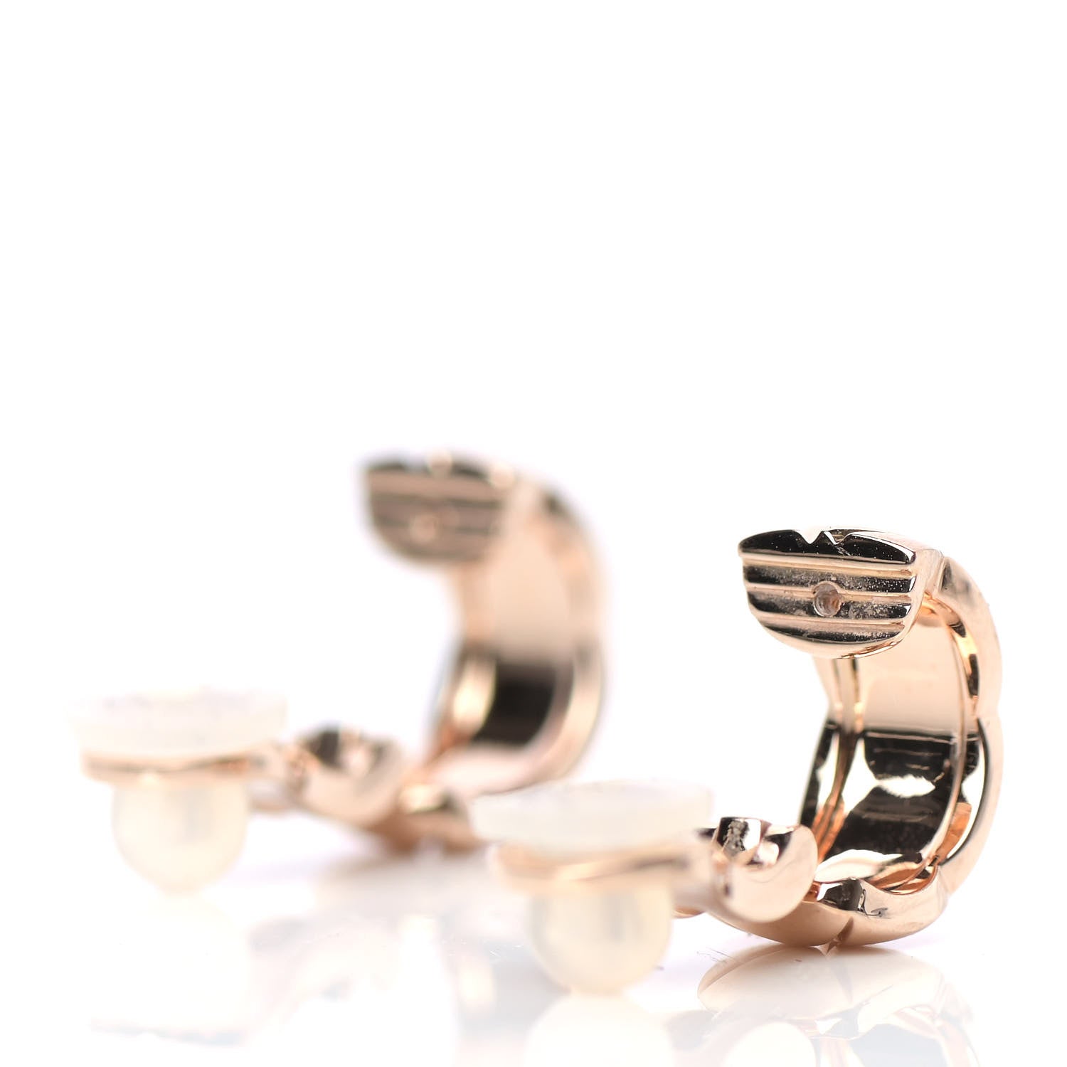 Chanel 18K Beige Gold Coco Crush Hoop Clip-on Earrings 3 of 5