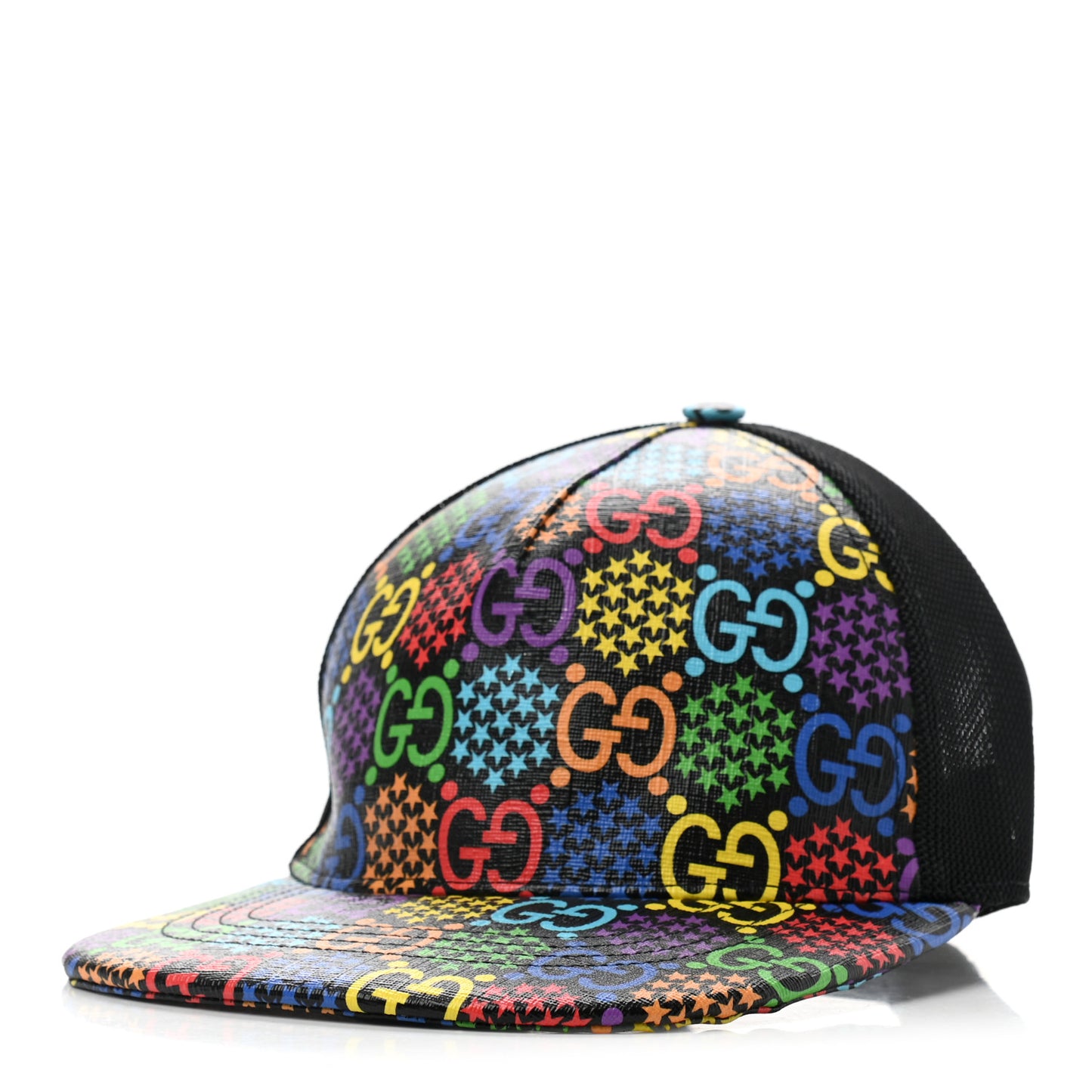 GG Supreme Monogram Psychedelic Baseball Hat S Black
