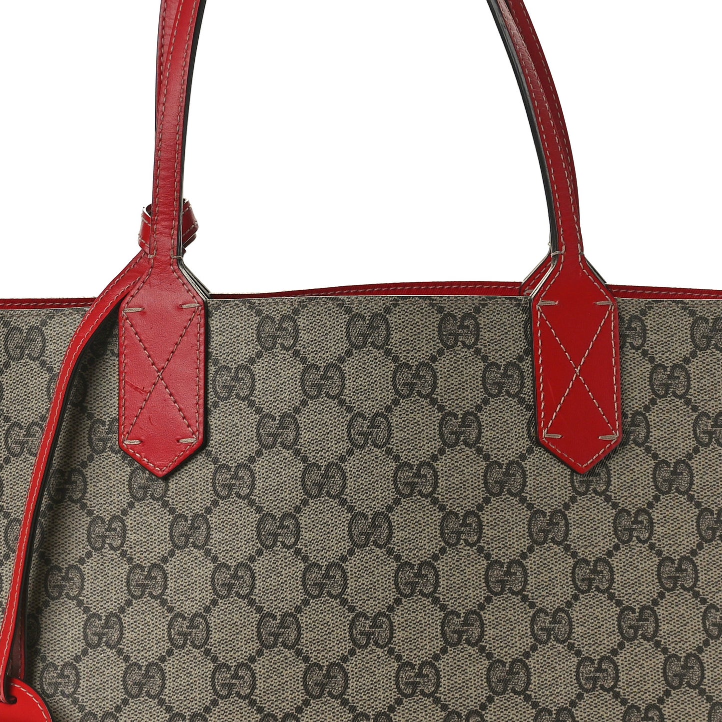 GG Supreme Monogram Small Reversible Tote Beige Red