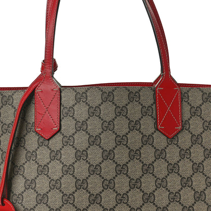 Gucci GG Supreme Monogram Small Reversible Tote Beige Red 4 of 16