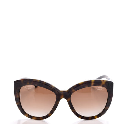 Chanel Tweed Effect CC Polarized Butterfly Signature Sunglasses 5332 Havana 4 of 8
