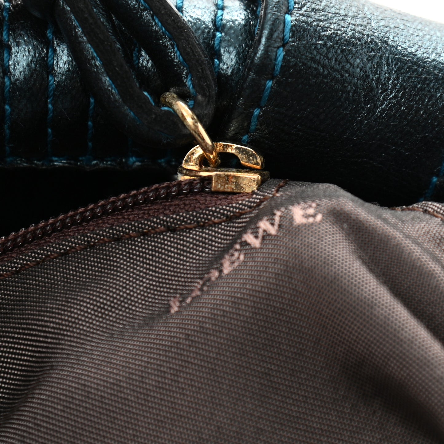 Metallic Nappa Aire Shoulder Bag Blue