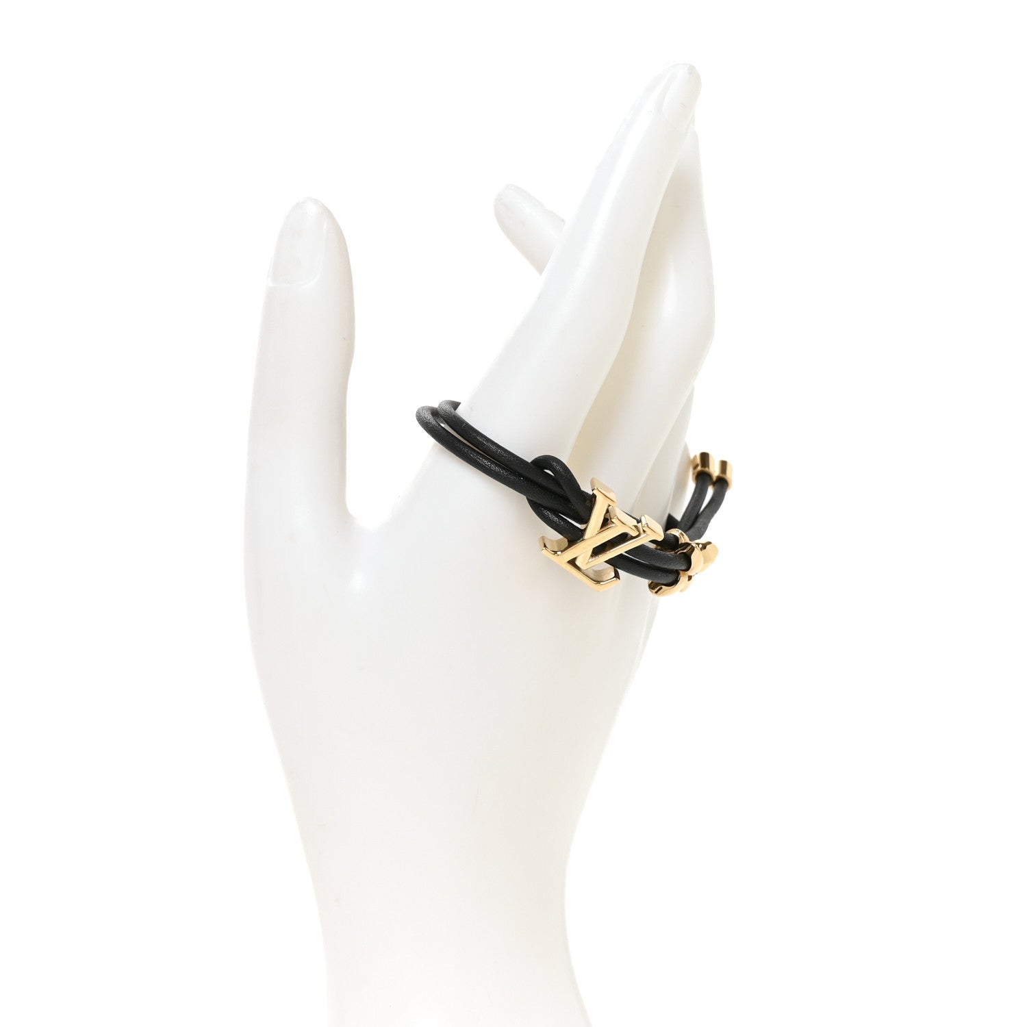 Louis Vuitton Calfskin Bloom Bracelet Black 2 of 5
