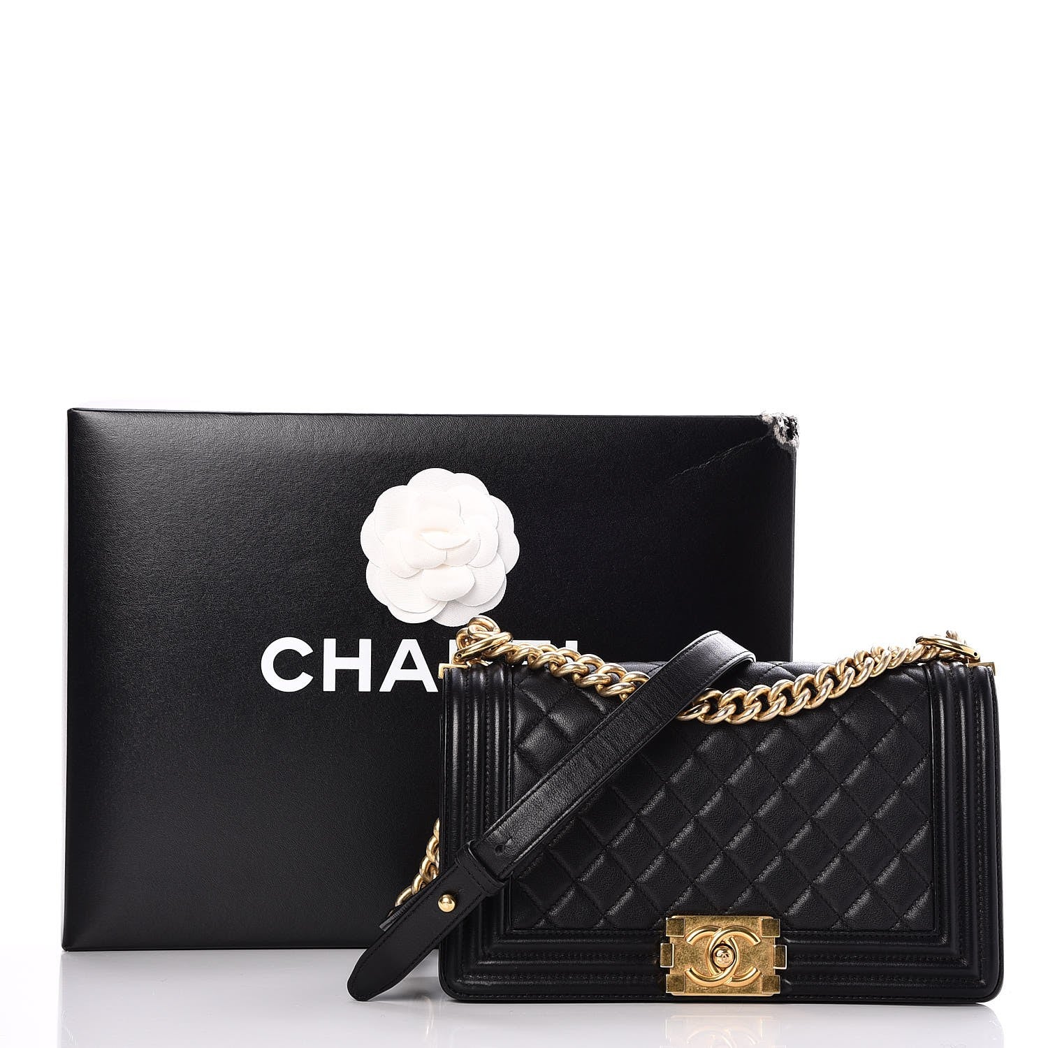 Chanel Calfskin Quilted Medium Boy Flap Black 8 of 8