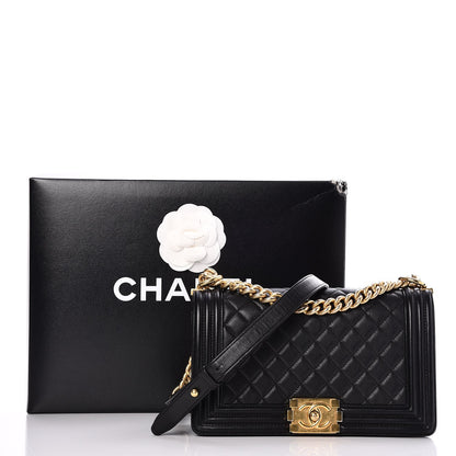 Chanel Calfskin Quilted Medium Boy Flap Black 8 of 8