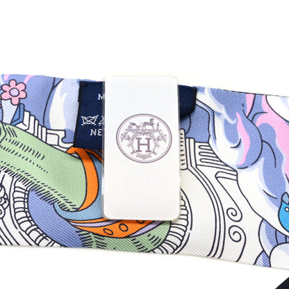Hermes Silk Sur Mon Nuage Twilly Bleu Black Mauve 4 of 4