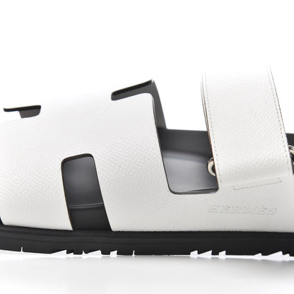 Hermes Epsom Mens Chypre Sandals 43 White 11 of 17