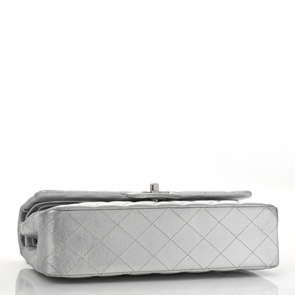 Chanel Metallic Lambskin Quilted Medium Double Flap Silver 4 of 12