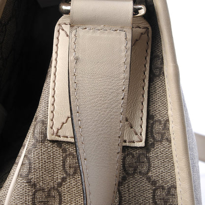 Gucci GG Plus Monogram Medium Double Buckle Flap Messenger Bag Beige Off White 8 of 8