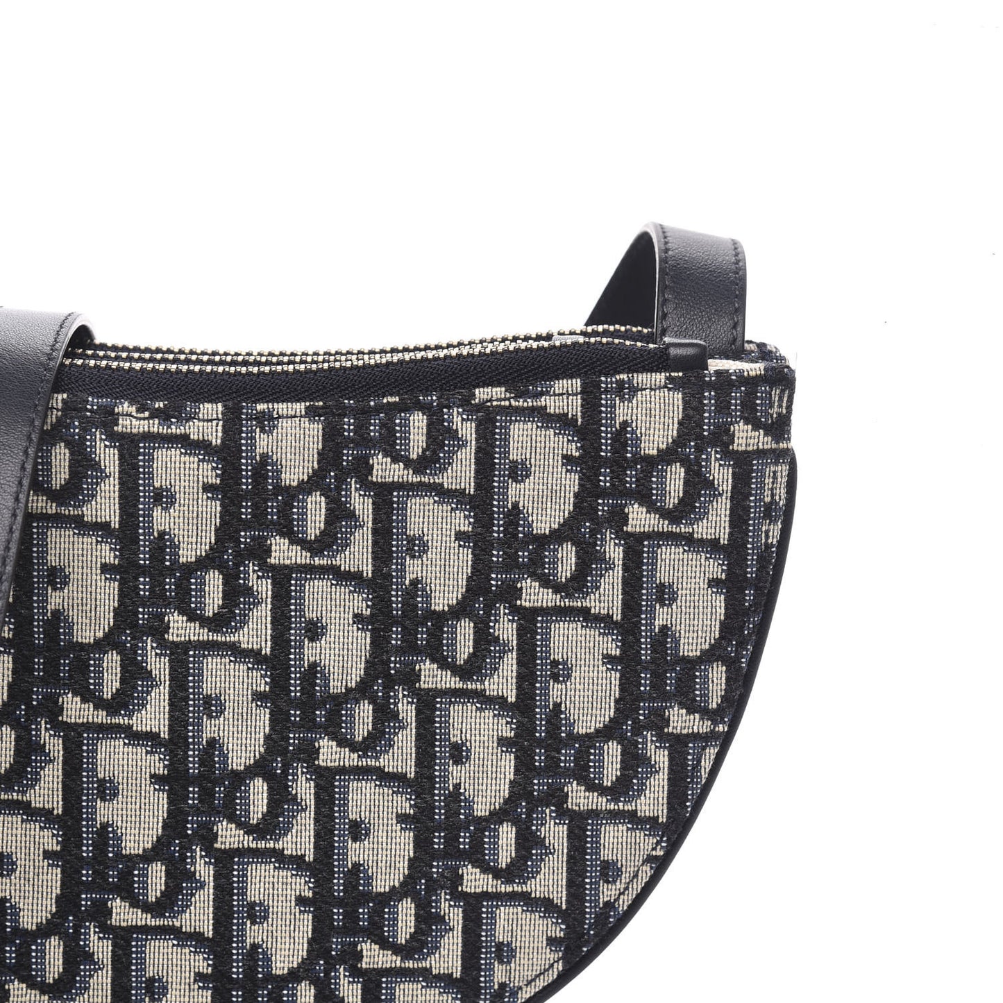 Oblique Saddle Pouch With Strap Navy Blue