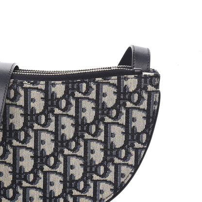 Christian Dior Oblique Saddle Pouch With Strap Navy Blue 11 of 11
