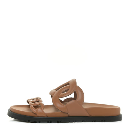 Hermes Nappa Extra Sandals 38 Naturel 1 of 8