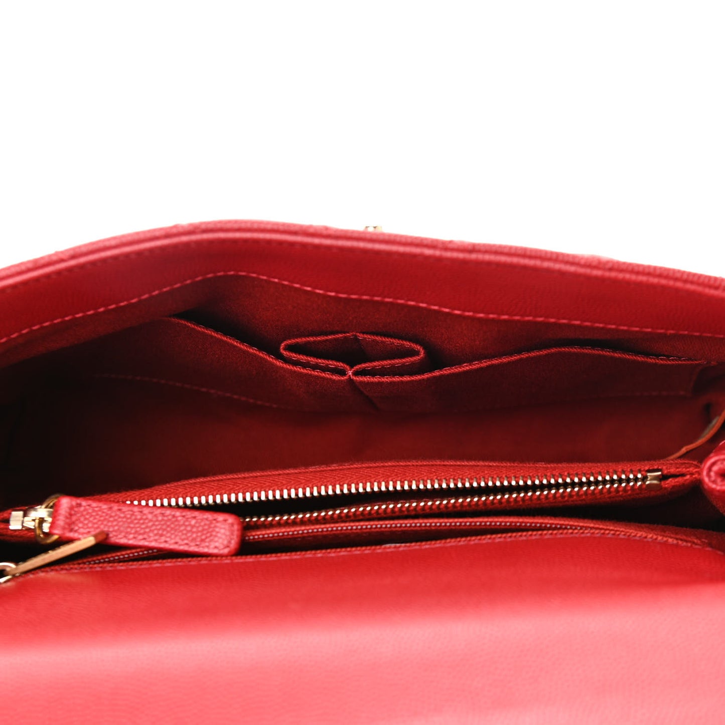 Caviar Quilted Small Coco Handle Flap Red