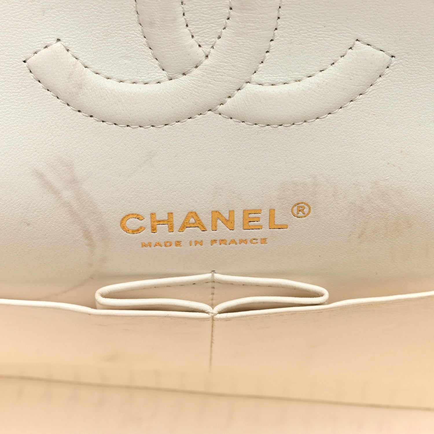 Chanel Caviar Quilted Medium Double Flap White 6 of 16