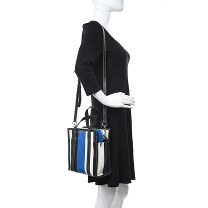 Balenciaga Agneau Arena Multicolore XS Bazar Shopper Tote Bleu White Black 2 of 9