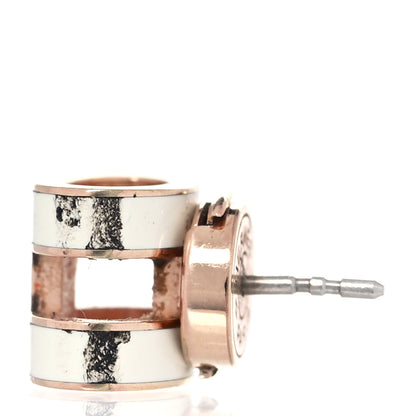 Hermes Rose Gold Lacquered Mini Pop H Earrings White 11 of 11