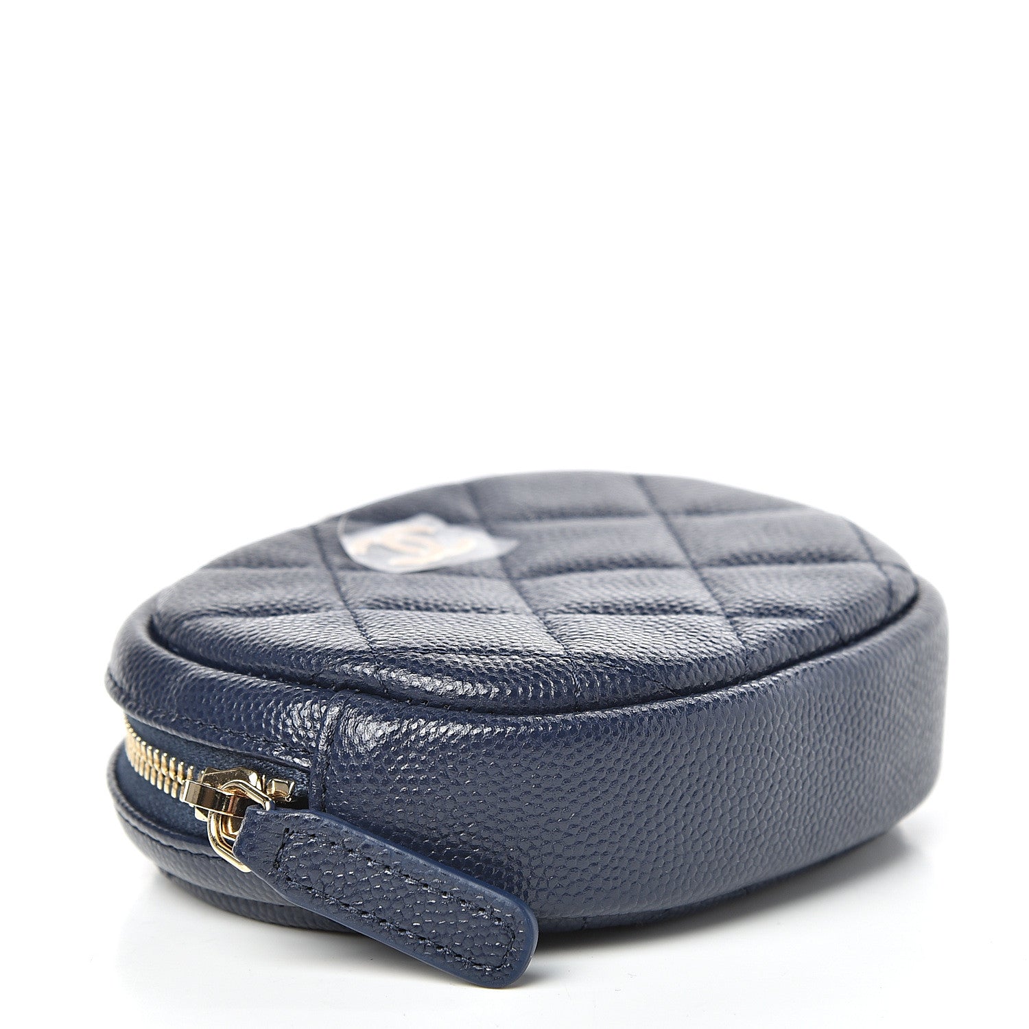 Chanel Caviar Quilted Zip Around Classic Coin Purse Navy Blue 4 of 8
