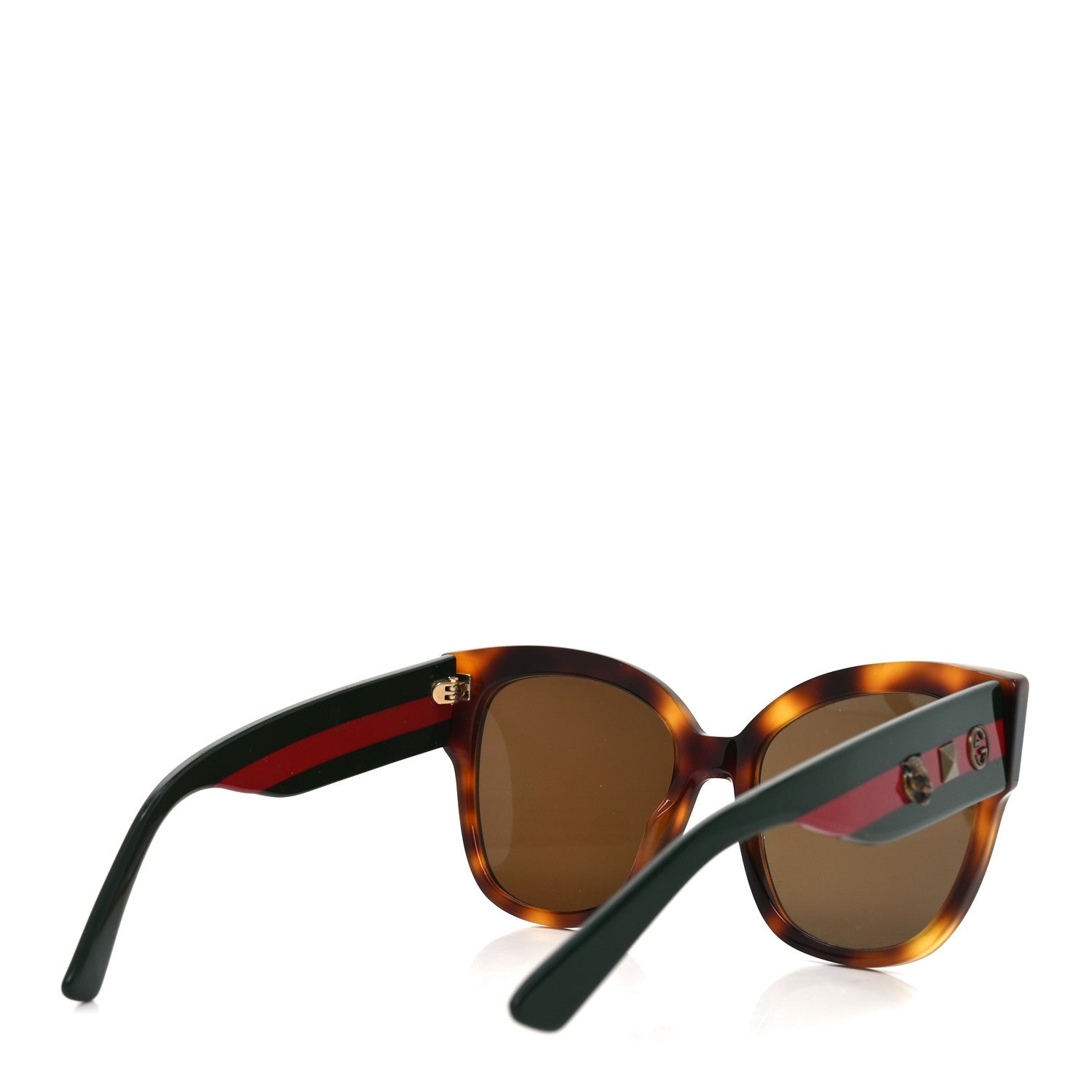 Gucci Acetate Square Frame Web Sunglasses GG0059S Tortoise 4 of 7