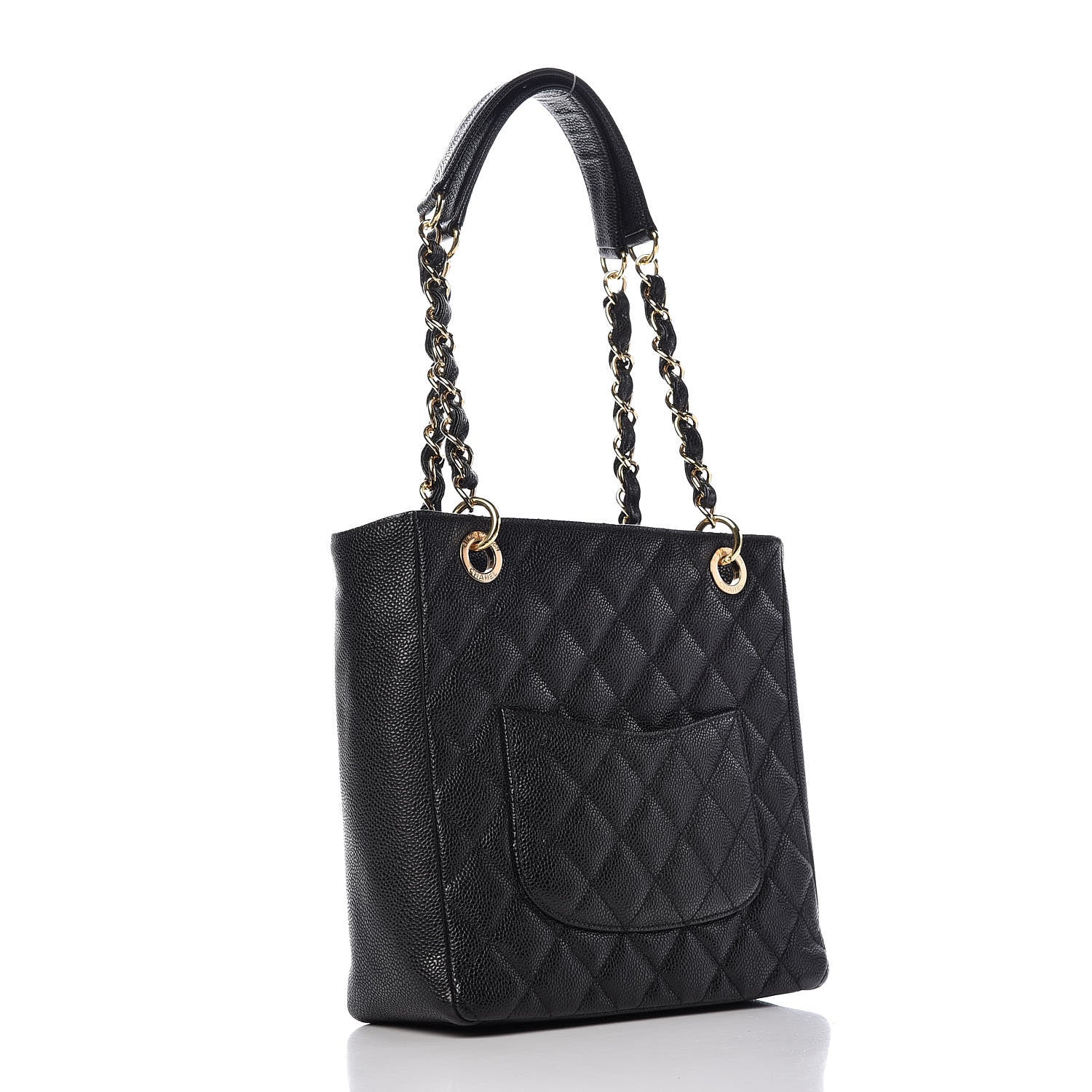 Chanel Caviar Quilted Petit Shopping Tote PST Black 3 of 10