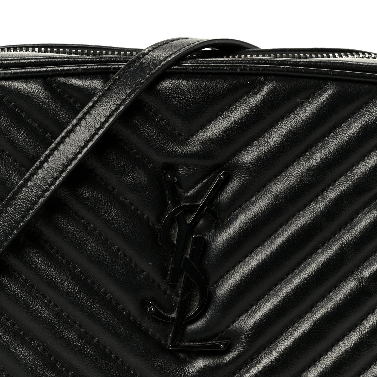 Calfskin Matelasse Monogram Monochrome Lou Camera Bag Black