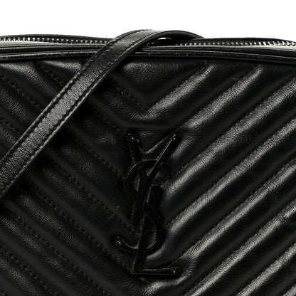 Saint Laurent Calfskin Matelasse Monogram Monochrome Lou Camera Bag Black 8 of 10
