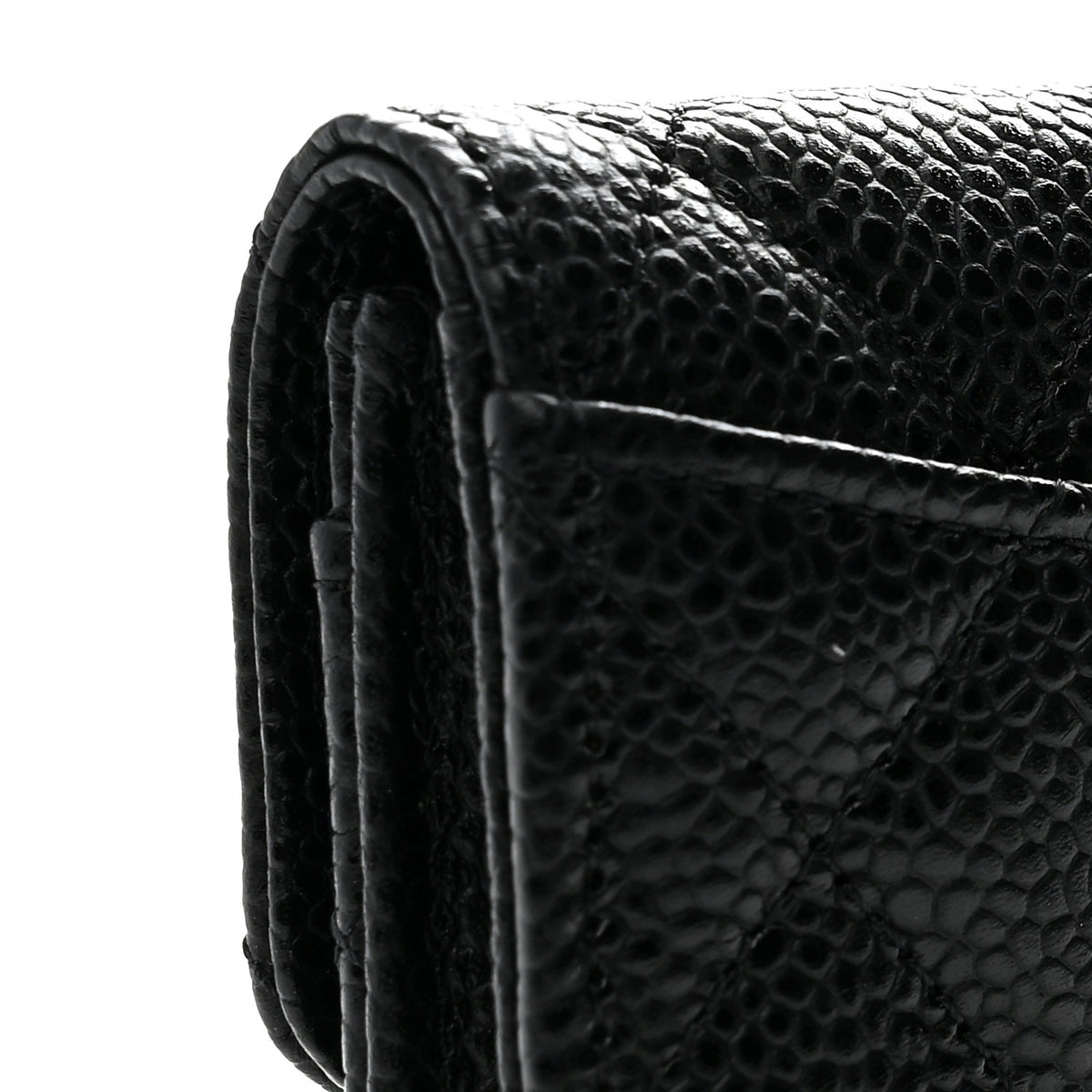 Chanel Caviar Quilted Flap Card Holder Wallet Black 4 of 9