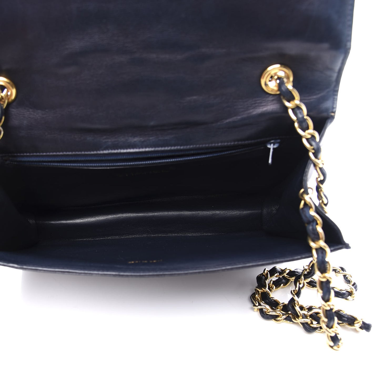 Lambskin Quilted CC Small Single Flap Navy
