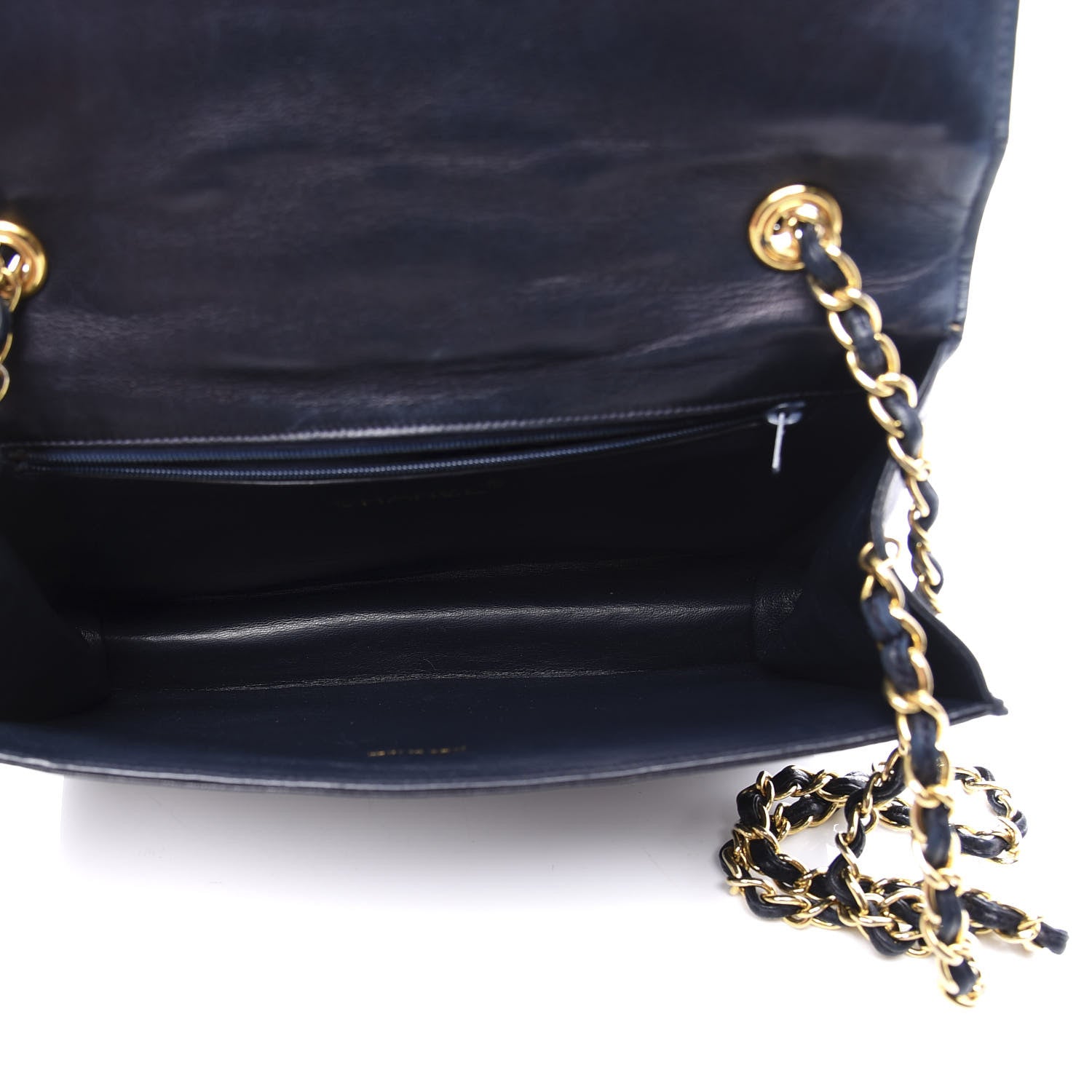 Chanel Lambskin Quilted CC Small Single Flap Navy 4 of 11