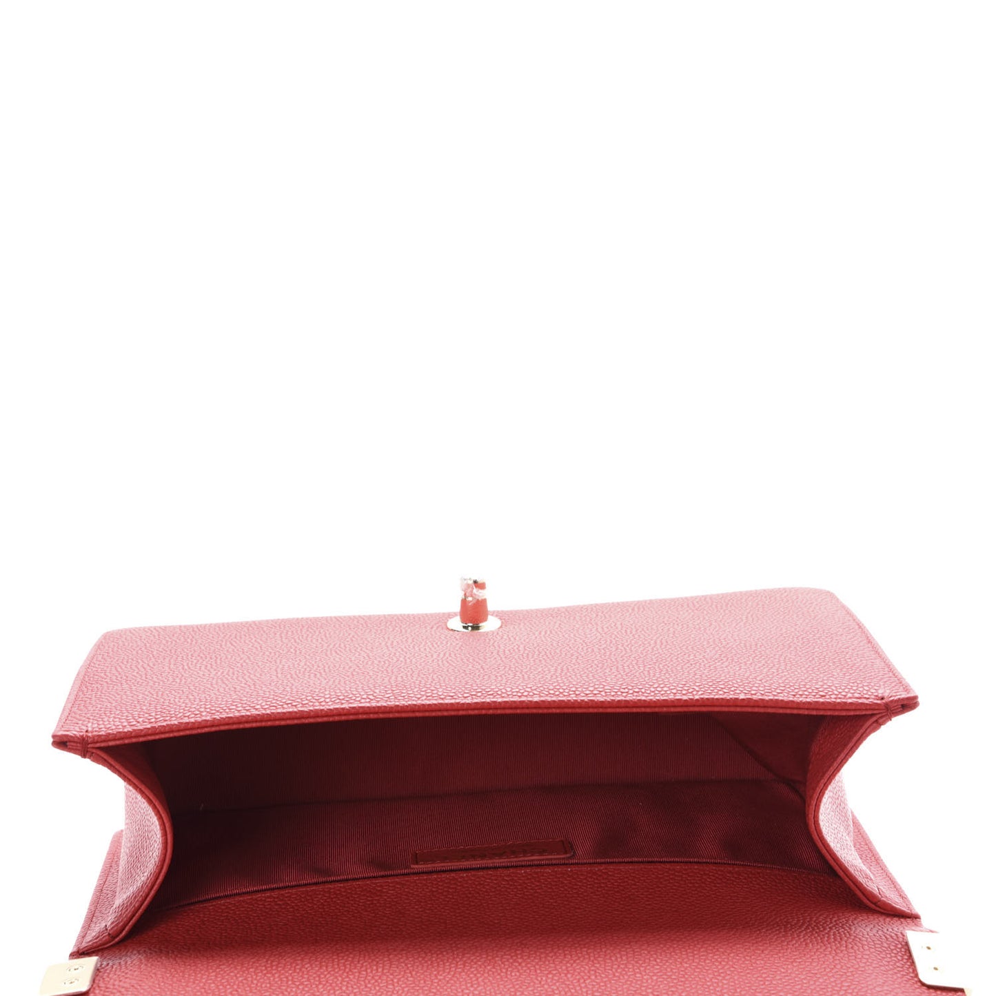Caviar Quilted Medium Boy Flap Red