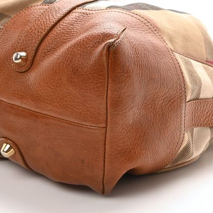 Burberry House Check Bridle Calfskin Hobo Brown 10 of 11