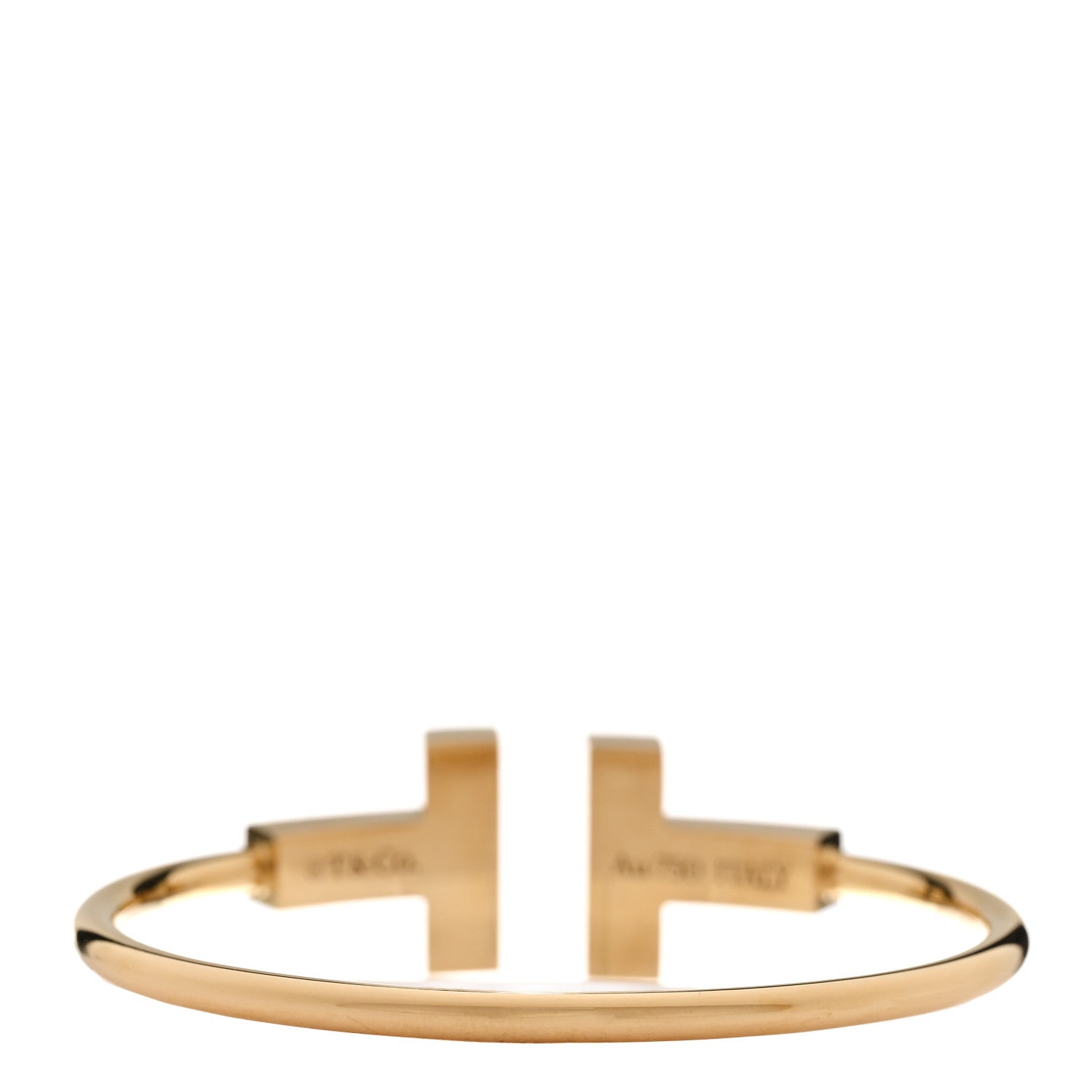 Tiffany 18K Yellow Gold Black Onyx Wide T Wire Bracelet 2 of 4