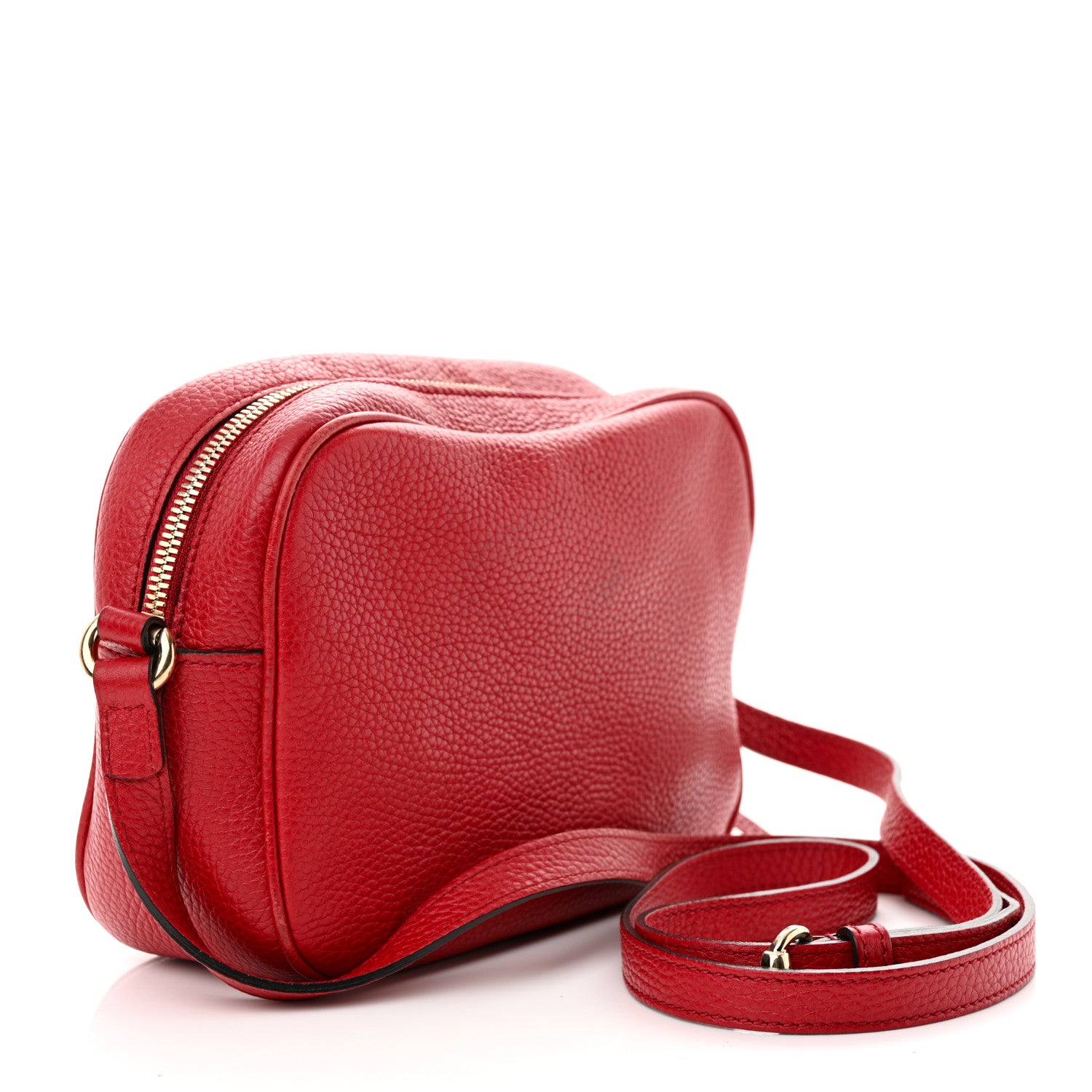 Gucci Pebbled Calfskin Small Soho Disco Bag Vibrant Red 3 of 21