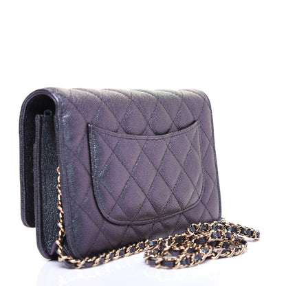 Chanel Iridescent Caviar Quilted Wallet On Chain WOC Black 4 of 29