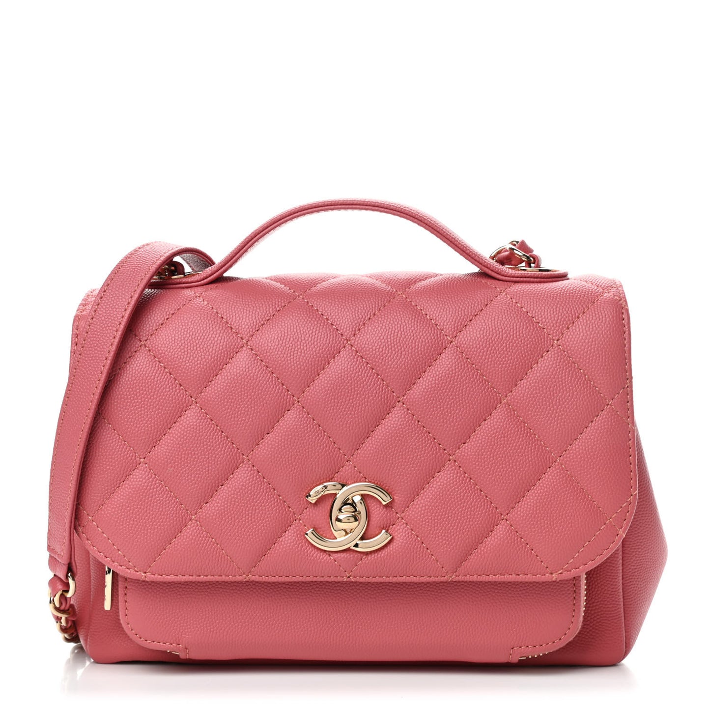 Caviar Quilted Medium Business Affinity Flap Pink