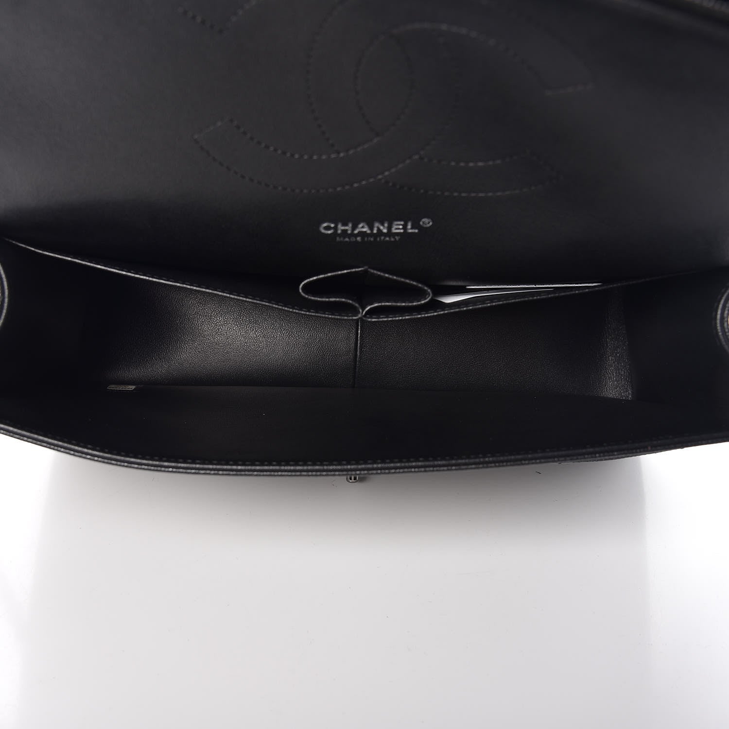 Chanel Iridescent Caviar Quilted Jumbo Double Flap Black 5 of 9