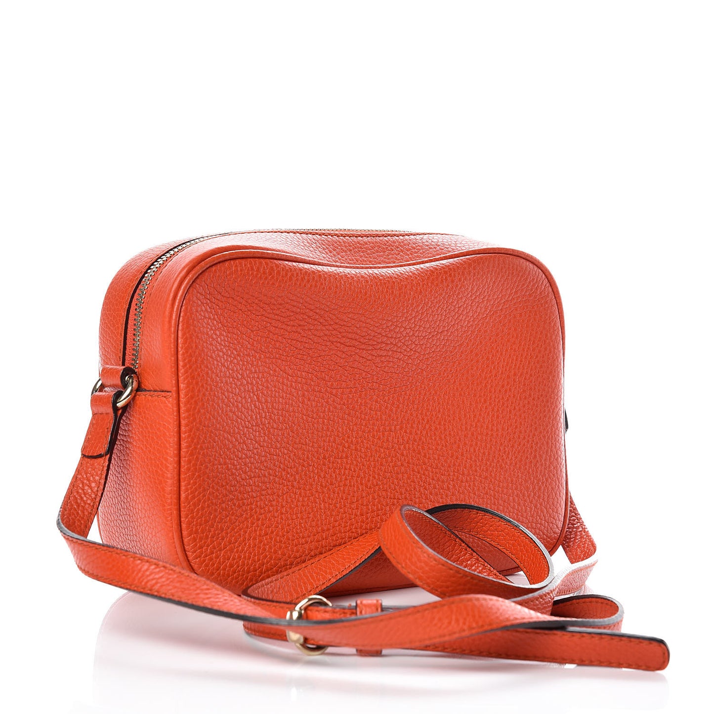 Pebbled Calfskin Small Soho Disco Bag Sun Orange