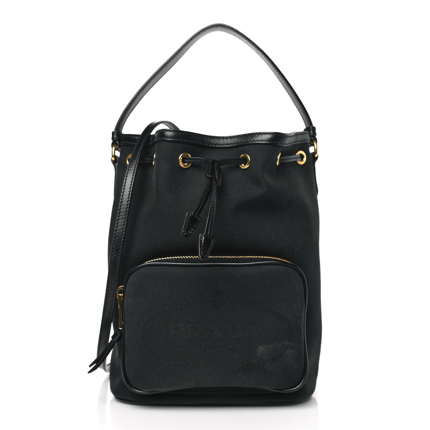 Jacquard Logo Mini Bucket Crossbody Bag Black
