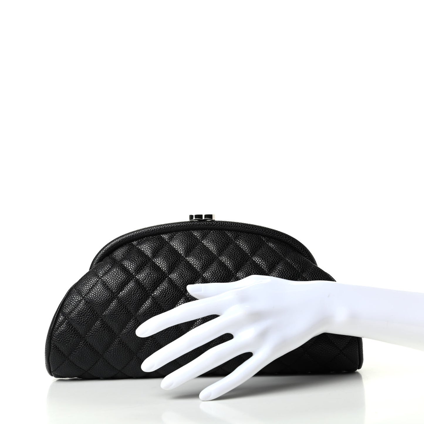 Caviar Quilted Timeless Clutch Black