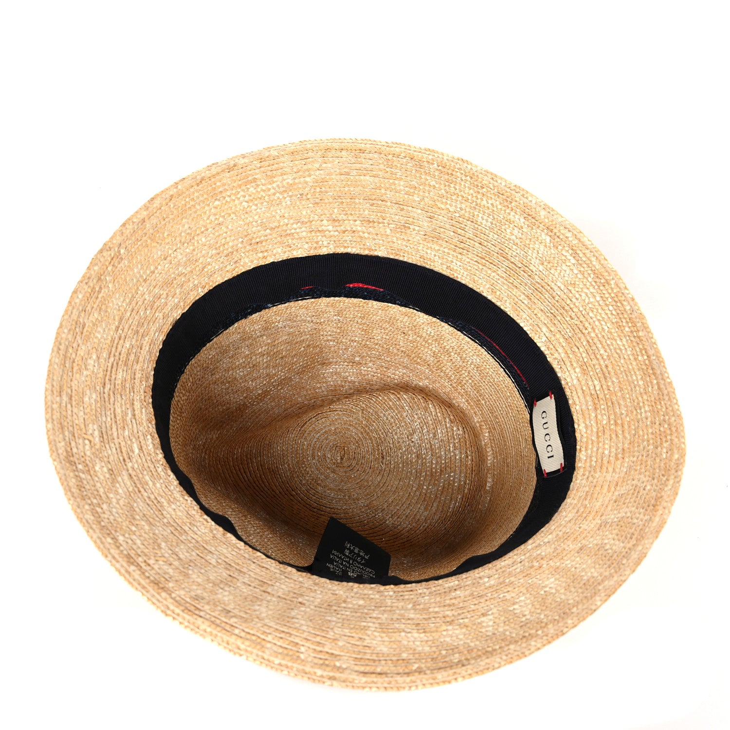 Gucci Abaca Straw Web Fedora Hat L 6 of 9