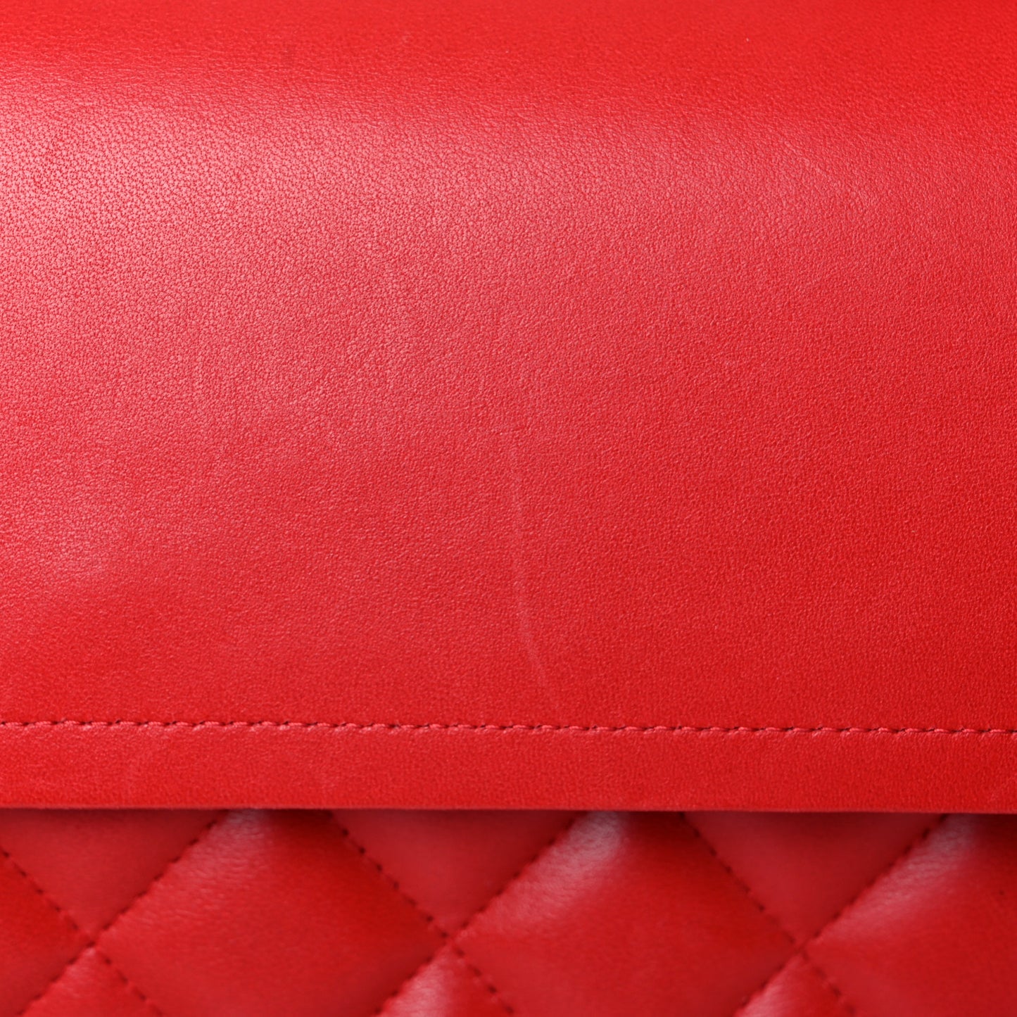 Lambskin Quilted Jumbo Double Flap Red