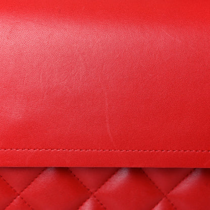 Chanel Lambskin Quilted Jumbo Double Flap Red 23 of 35