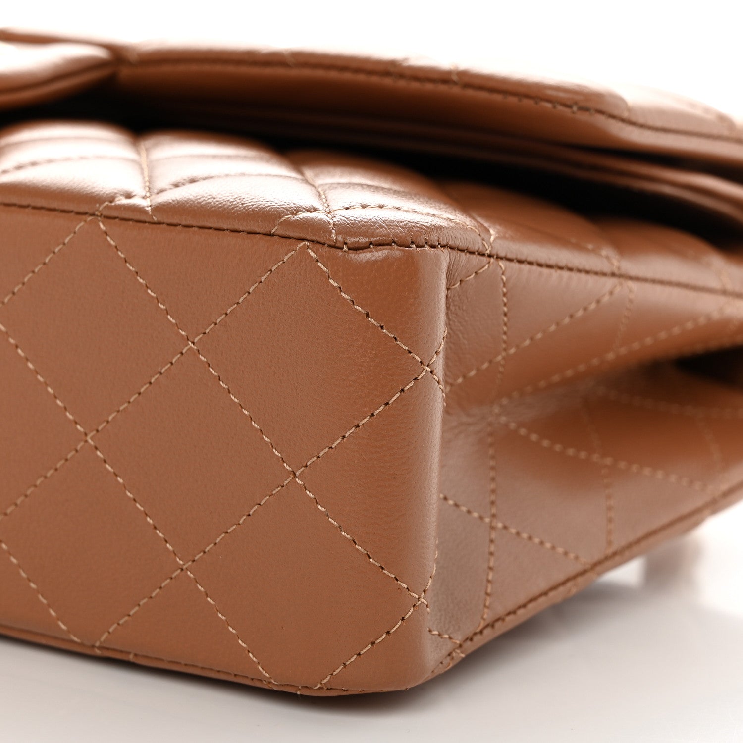 Chanel Lambskin Quilted Medium Double Flap Brown 10 of 11