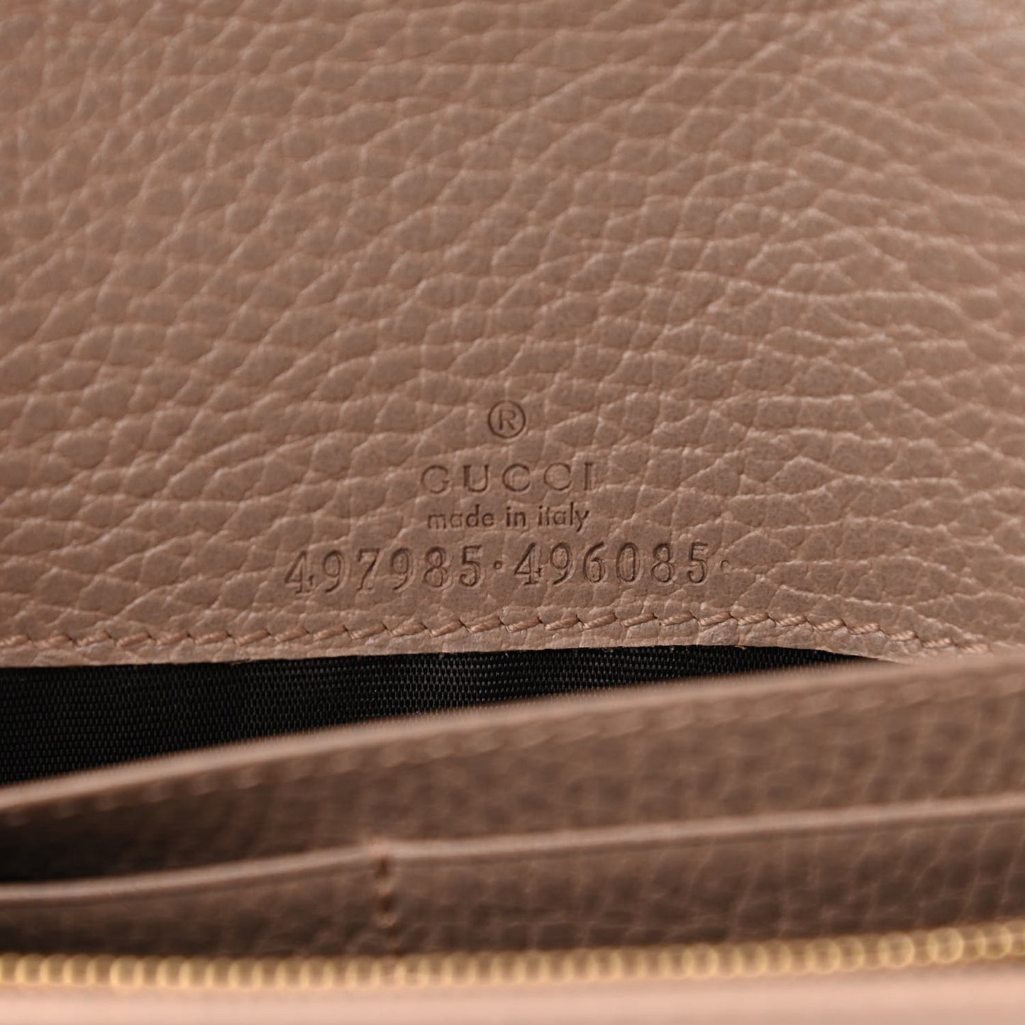 Calfskin Mini GG Marmont Chain Wallet Porcelain Rose