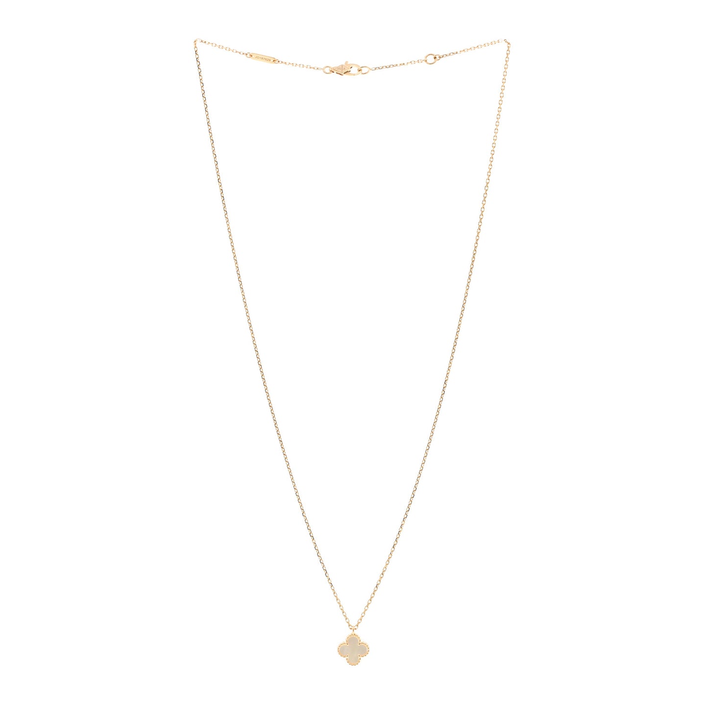 18K Yellow Gold Mother of Pearl Sweet Alhambra Pendant Necklace