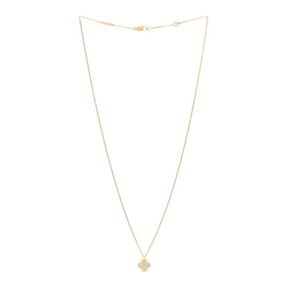 Van Cleef & Arpels 18K Yellow Gold Mother of Pearl Sweet Alhambra Pendant Necklace 3 of 5